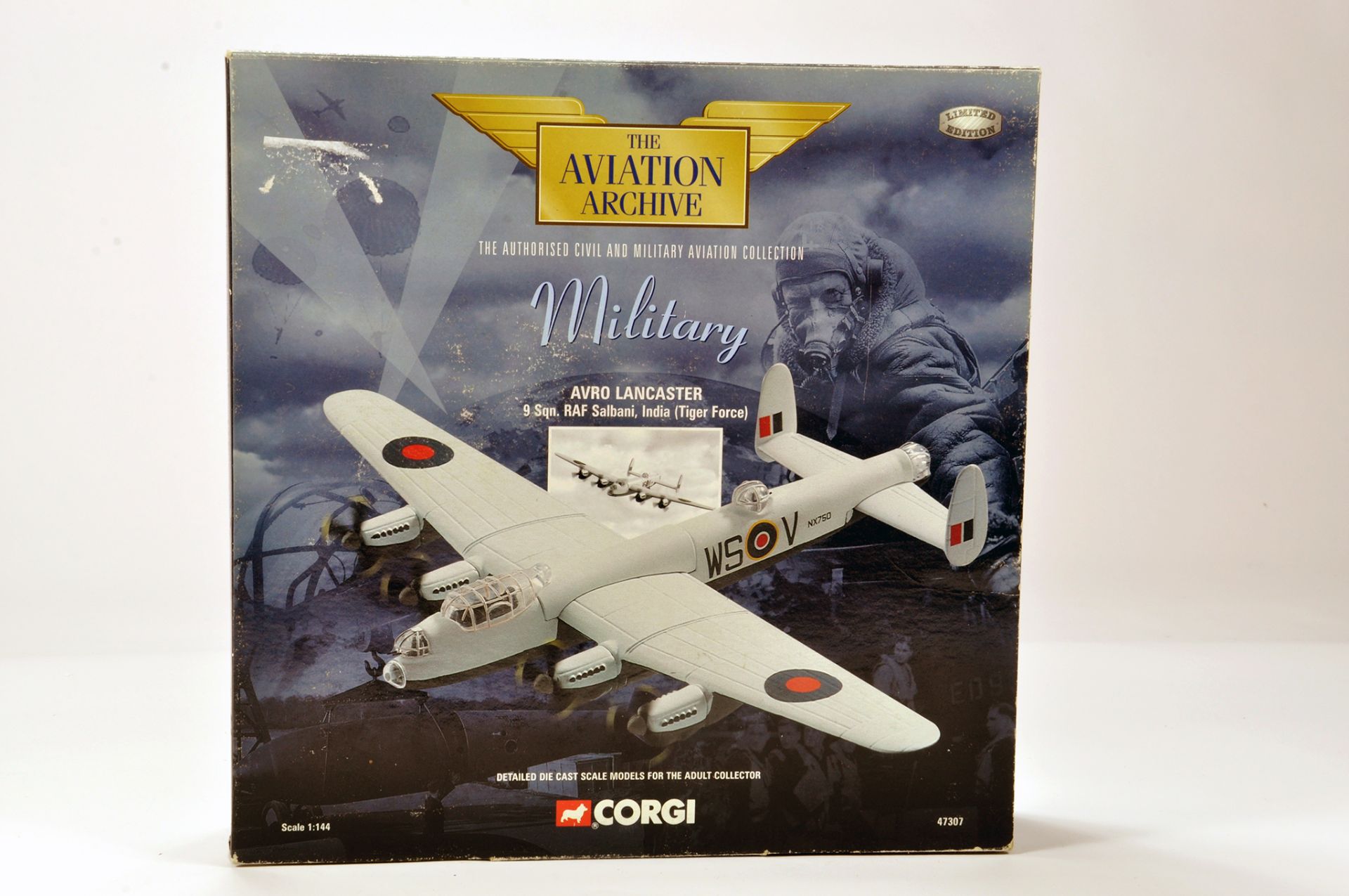 Corgi 1/144 Diecast Aircraft Aviation Archive No. AA47307 Avro Lancaster Tiger Force. Delicate model