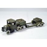 Britains Set No. 1641 Underslung Lorry (with driver) in dark military green. Appears to be recast