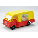 Unusual Mettoy No. 872 plastic bakers delivery van for Supreme Bakery. Friction Driven. VG.