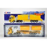 Corgi 1/50 Commercial Diecast Truck Issue comprising No. CC14037 Volvo FH Flat Bed Container Load.