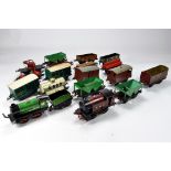 Group of Hornby O Gauge Early issue pieces including wagons and loco. Generally F.