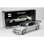 Minichamps 1/18 diecast car comprising BMW M3 in Silver. E to NM in Box.