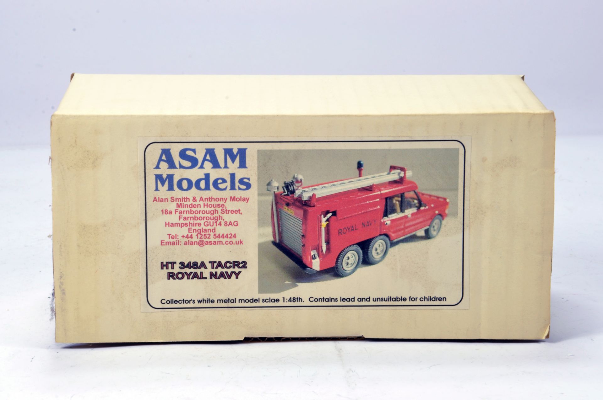 Alan Smith Auto Models (ASAM) 1/48 White Metal Kit comprising HT348A TACR2 Royal Navy Fire Engine.