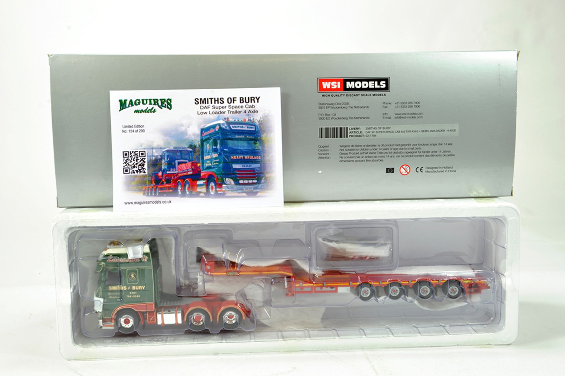WSI 1/50 High Detail Diecast Truck Issue comprising Maguires Models DAF Super Space with Low