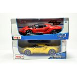 Maisto Diecast 1/18 scale issues comprising Lamborghini and Ford GT. NM in Boxes.