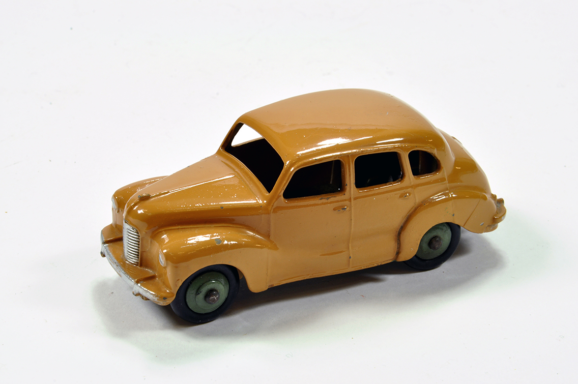 Dinky No. 152 Austin A40 Devon with tan body and green hubs. Scarce variation is Generally E.