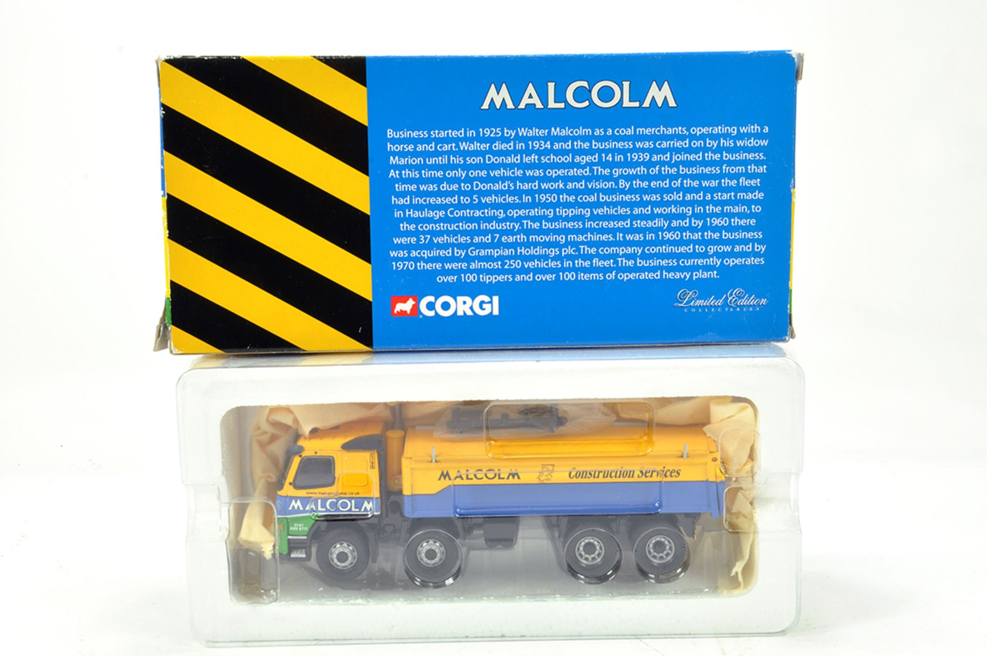 Corgi 1/50 Diecast Truck Issue Comprising CC13504 Volvo FM Tipper in livery of Malcolm. NM to M in
