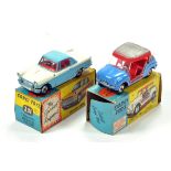 Corgi Boxed Diecast Duo comprising No. 231 Triumph Herald plus No. 240 Ghia Fiat 600. F to G in F to