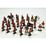 Mainly Britains assortment of metal Scottish Guard Figures plus Dinky Police Motorbike and side