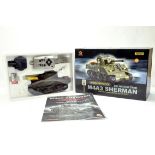 Heng Long 1/30 Radio Control M4A3 Sherman Battle Tank. Appears E to NM. Untested.