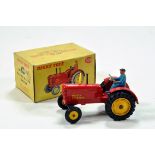 Dinky No. 300 Massey Ferguson Tractor. Red Body, Yellow Hubs with Rubber Tyres and plastic driver.