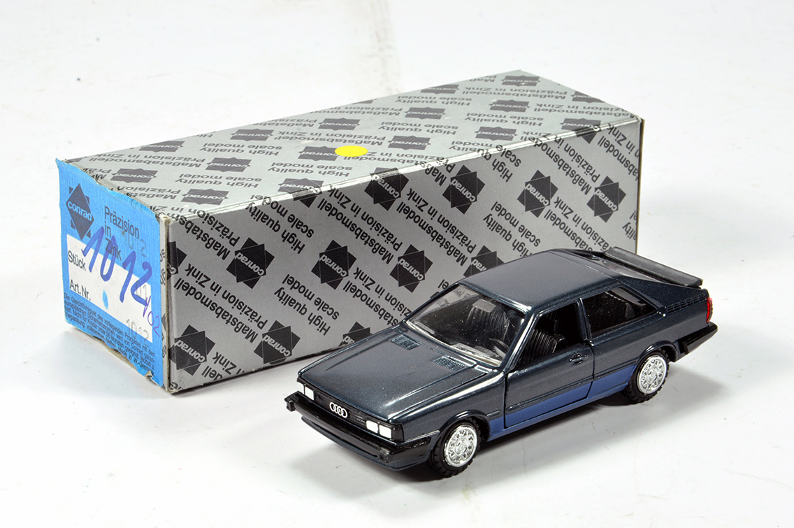 Conrad Diecast Issue comprising Audi Coupe Car. Dark Blue. VG to E in Box.