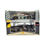 Maisto Diecast 1/18 scale comprising Porsche 911 and Aldi R8R racing Cars. Generally E in Boxes.