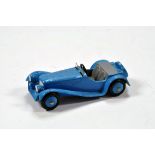 Dinky No. 38f Jaguar SS with blue body and grey interior plus blue hubs. Generally VG to E.