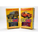 Rare Heller Clic Clac Land Rover Model Kits comprising Safari RallyE and Fire Vehicle. Sealed.