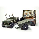 Action Man Jeep and Trailer plus Micro Machines Military Set. Generally G.