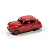 Dinky No. 161 Austin Somerset with red body and ridged hubs. Generally VG.