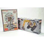 Duo of Metal Construction Kits comprising Liebherr Excavator and Ferris Wheel. Both Tronico and