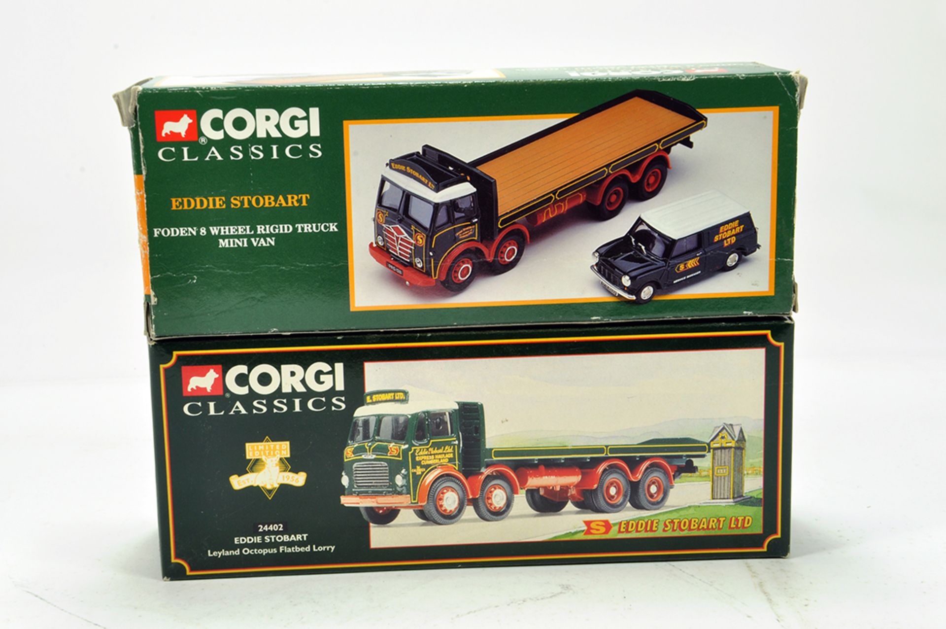 Corgi 1/50 Diecast Truck Issue duo Comprising Eddie Stobart. NM to M in Boxes. (2)