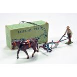 Britains Single Horse Plough Set comprising Horse, Plough and Ploughman. Generally G in Box.