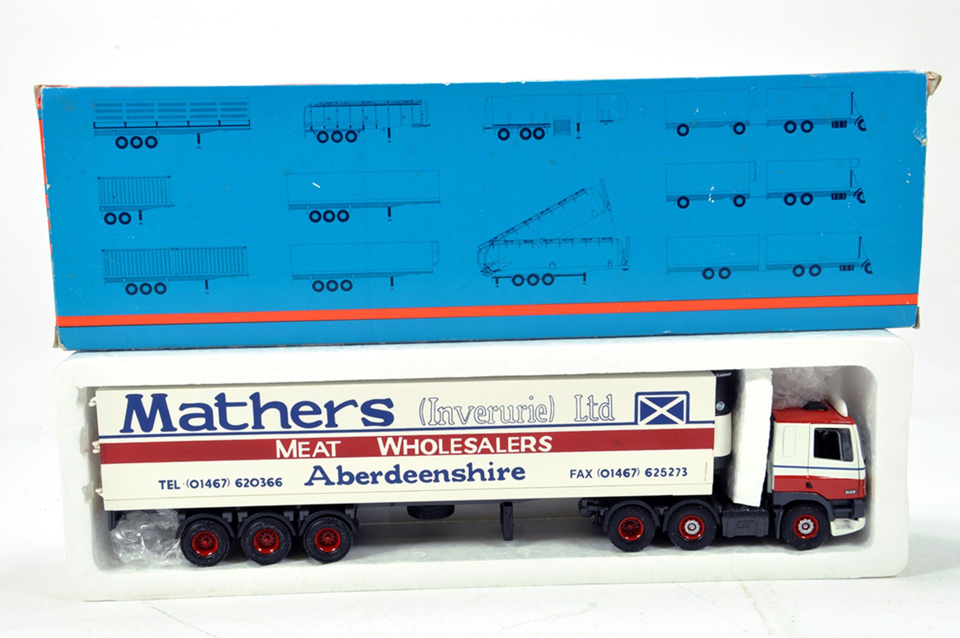 Tekno 1/50 Diecast Truck Issue Comprising Leyland DAF Fridge Trailer in Livery of Mathers. NM to M