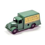 Chad Valley Wee-Kin Clockwork Delivery Van Lyons Ice-Cream. Appears overpainted in green. Untested