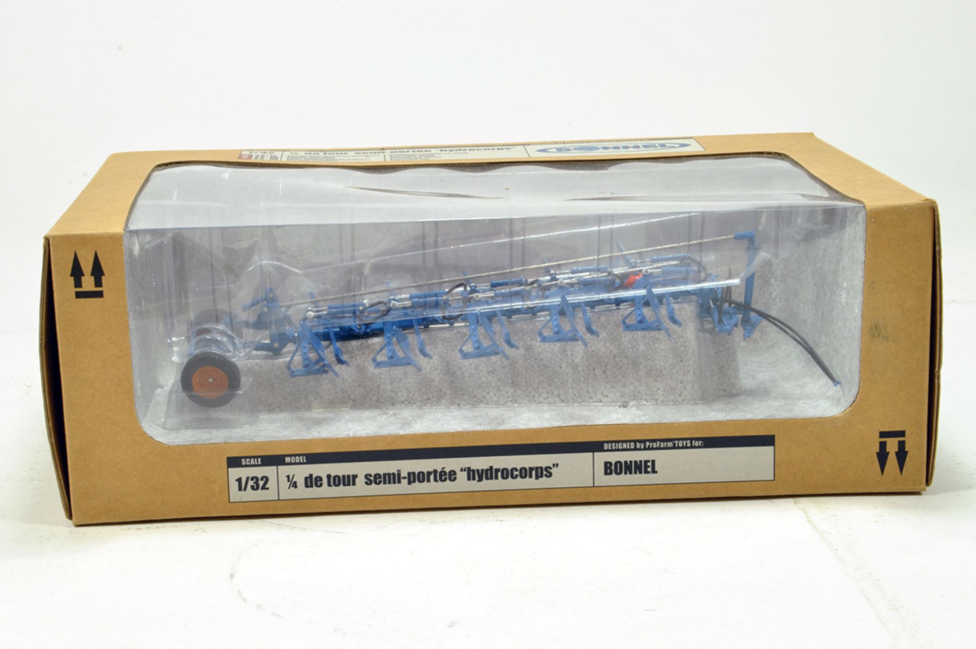 Profarmtoys 1/32 Farm Issue comprising Bonnel Plough. NM to M in Box.