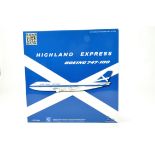 Inflight Models 1/200 Aircraft issue comprising Boeing 747-100 in Livery of Highland Express. E to