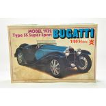 Bandai 1/20 scale plastic kit issue comprising Bugatti Model 1932 Type 55 Super sport. Appears