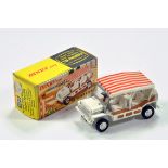 Dinky No. 106 The Prisoner Mini Moke with white body with brown side steps. Generally VG to E in