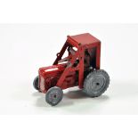 Benbros Ferguson Tractor with Front Loader Frame. Finished inred with driver. Generally VG, hard