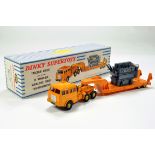 French Dinky No. 898 Berliet with Transformer Load in orange with yellow concave hubs, plus grey and