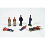 Various Metal Figures comprising Stretcher Party, Military and Civillian issues. Generally F to