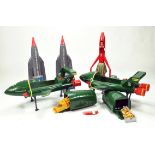Group of assorted plastic large scale Thunderbird Toys. Battery Operated. Generally G.