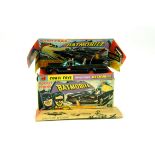 Corgi No. 267 Batman Batmobile finished in black with red Bat hubs, blue tinted windscreens and