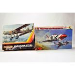 Duo of plastic aircraft kits comprising Matchbox and Esci issues. Vendor advises complete.