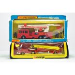 Matchbox Superkings K-39 Fire Engine plus Corgi Fire Engine Issue. E to NM in Boxes.