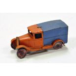 Dinky Hornby Series Pre-War No. 22D Delivery Van with orange cab and chassis with blue rear van
