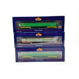 Bachmann OO Gauge comprising trio of BP Tanker Wagons. NM in Boxes.