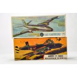 Duo of plastic aircraft kits comprising Airfix BAC Canberra plus Halifax B MK111. Vendor advises