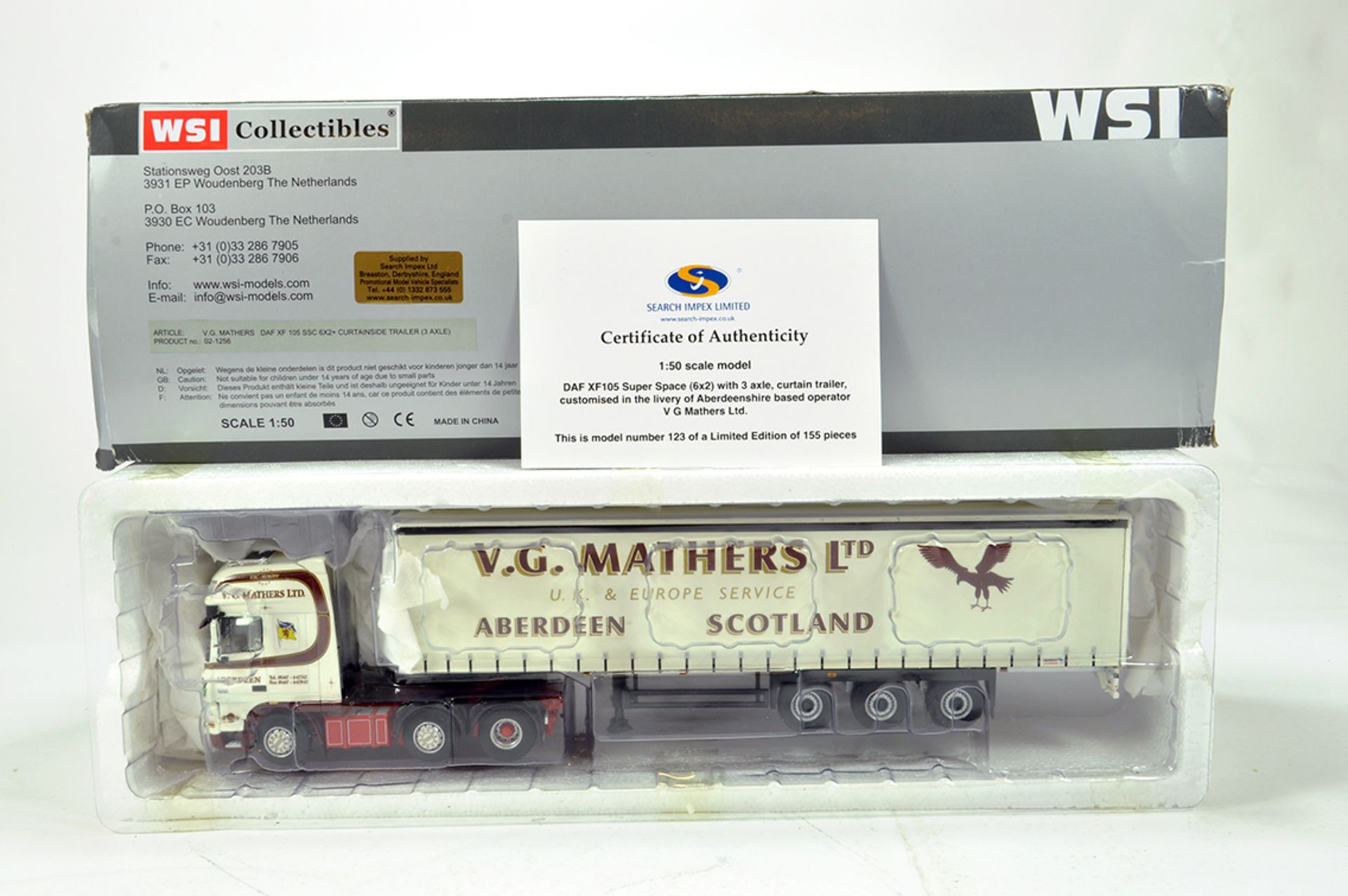 WSI 1/50 High Detail Diecast Truck Issue comprising Search Impex DAF XF105 Super Space with 3 Axle