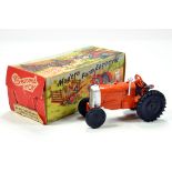 Crescent Toys No. 1805 Tractor. Orange with Silver Trim, Black Wheels. Superb example is E to NM