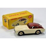 Dinky No. 167 AC Aceca Coupe in two-tone cream/brown, silver trim plus cream ridged hubs. E to NM in