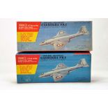 Frog (Original) Plastic Aircraft Kit duo comprising British Canberra Bomber. Vendor advises