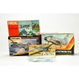 Group of plastic aircraft kits comprising Matchbox, Frog and Airfix issues. Vendor advises