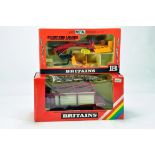 Britains 1/32 Farm Issues comprising Front End Loader Set plus Forage Trailer. E to NM in Boxes. (