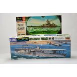 Early Revell Heavy Cruiser Model kit plus Hasegawa Aircraft Carrier. Vendor advises complete.