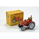 Dinky No. 301 Field Marshall Tractor. Comprising orange body and silver metal wheels plus driver.