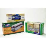 Trio of Corgi Commercial Diecast issues including duo of buses and one Truck. NM to M in Boxes. (3)