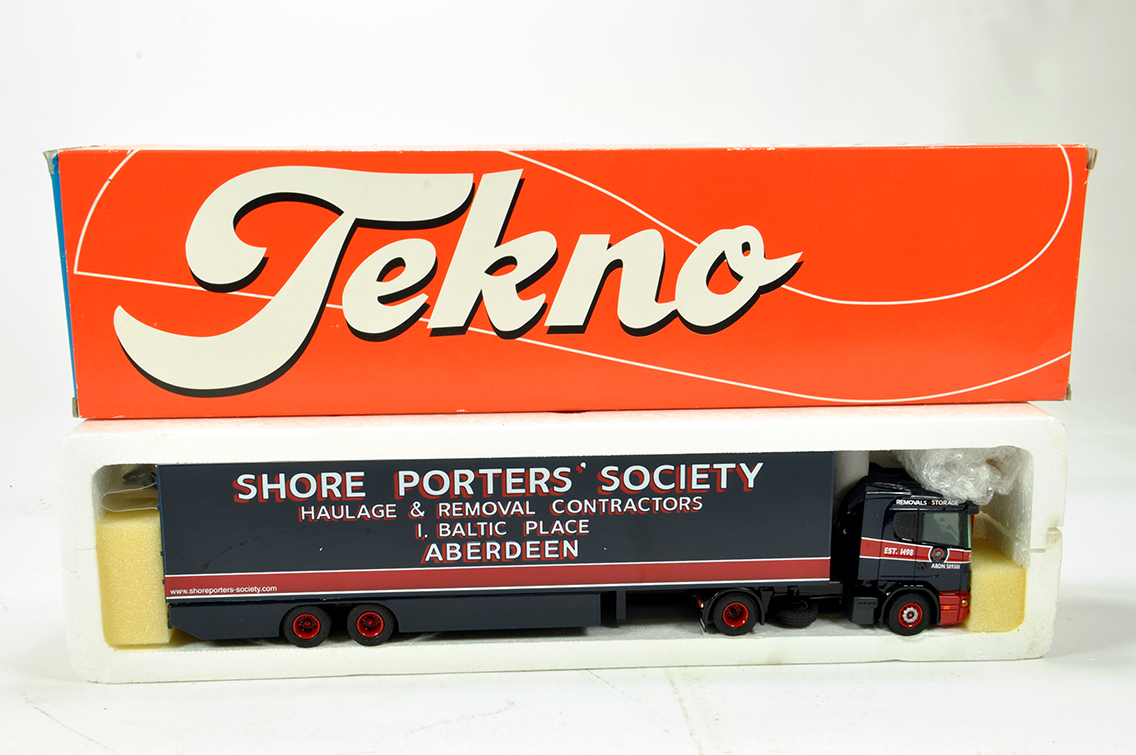 Tekno 1/50 Diecast Truck Issue Comprising Scania Box Trailer in Livery of Shore Porters. NM to M